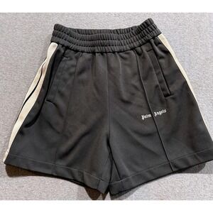 Palm Angels Mens Black Classic Track Shorts Side Stripe PMCL004F23FAB001 Size M